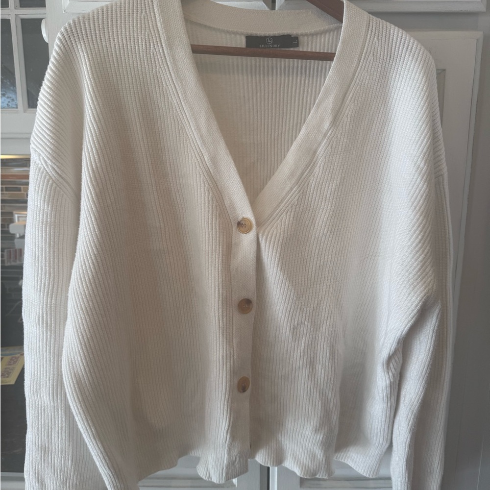 Elegant Cream Cardigan Sweater